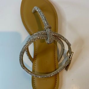 JustFab rhinestone flat sandal